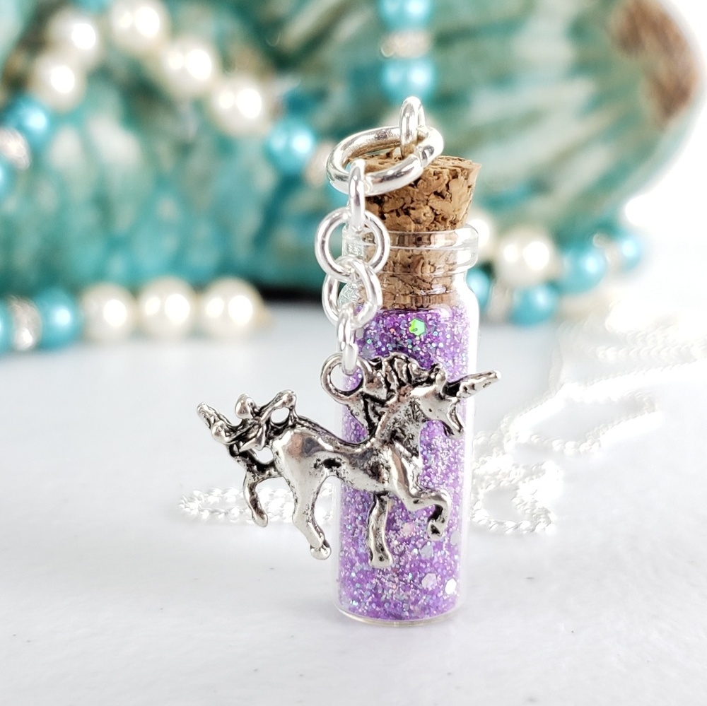 FINAL PRICEGlitter Sparkles Unicorn Pixie Necklace